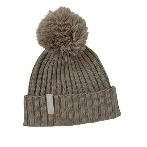 Calvin Klein Tan Knit Pom Pom Beanie